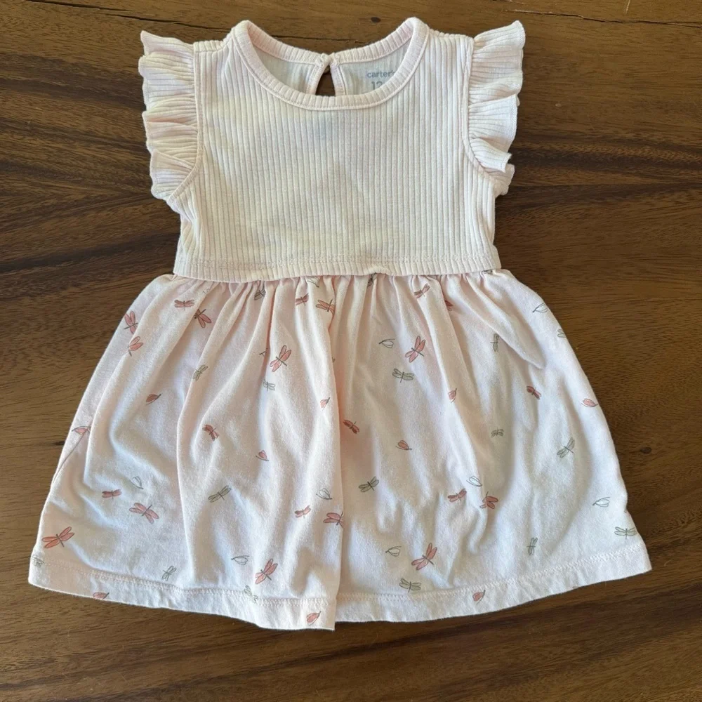 Carter's Light Pink Ruffle Sleeve Dress Size 12M - Picture 1 of 6